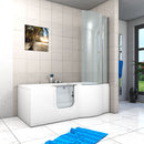 Acqua Vapore Seniorendusche und Wanne mit Whirlpool S12D-EH-AIR-L-EC Dusche 170x85cm mit 2K Scheiben Versiegelung