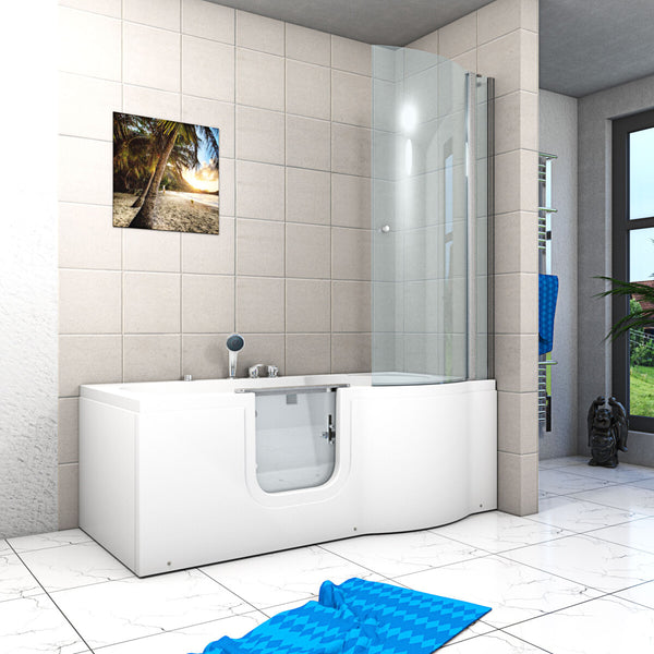 Acqua Vapore Seniorendusche und Wanne mit Whirlpool S12D-EH-AIR-L-EC Dusche 170x85cm mit 2K Scheiben Versiegelung