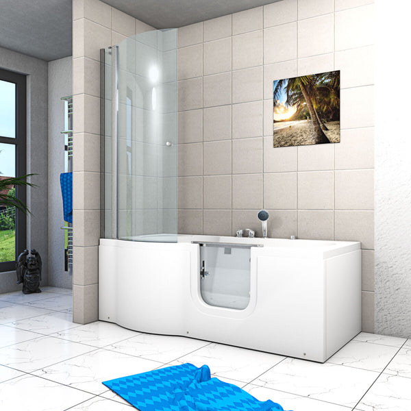 Acqua Vapore Seniorendusche und Wanne mit Whirlpool S12D-EH-AIR-R-ALL Dusche 85x170cm ohne 2K Scheiben Versiegelung