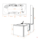 Acqua Vapore Seniorendusche und Wanne mit Whirlpool S12D-EH-WP-L Dusche 170x85cm ohne 2K Scheiben Versiegelung