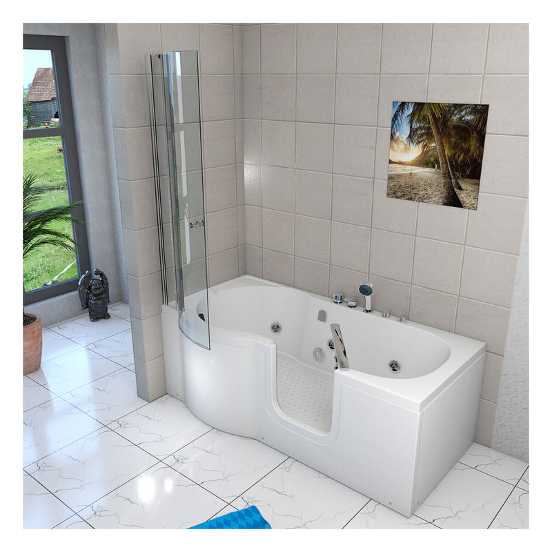 Acqua Vapore Seniorendusche und Wanne mit Whirlpool S12D-EH-WP-R-ALL Dusche 85x170cm ohne 2K Scheiben Versiegelung