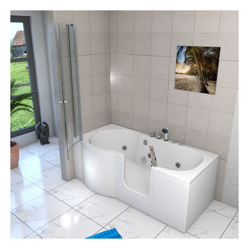 Acqua Vapore Seniorendusche und Wanne mit Whirlpool S12D-EH-WP-R-EC Dusche 85x170cm mit 2K Scheiben Versiegelung
