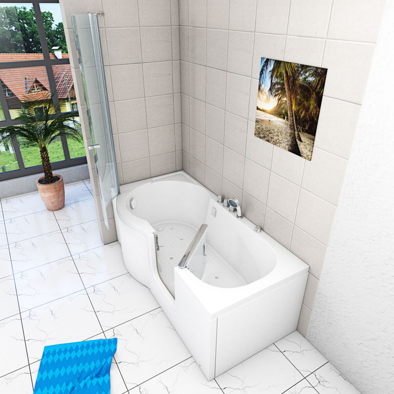 Acqua Vapore Seniorendusche und Wanne mit Whirlpool S12D-TH-AIR-R-EC Dusche 85x170cm mit 2K Scheiben Versiegelung