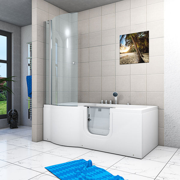 Acqua Vapore Seniorendusche und Wanne mit Whirlpool S12D-TH-AIR-R-EC Dusche 85x170cm mit 2K Scheiben Versiegelung