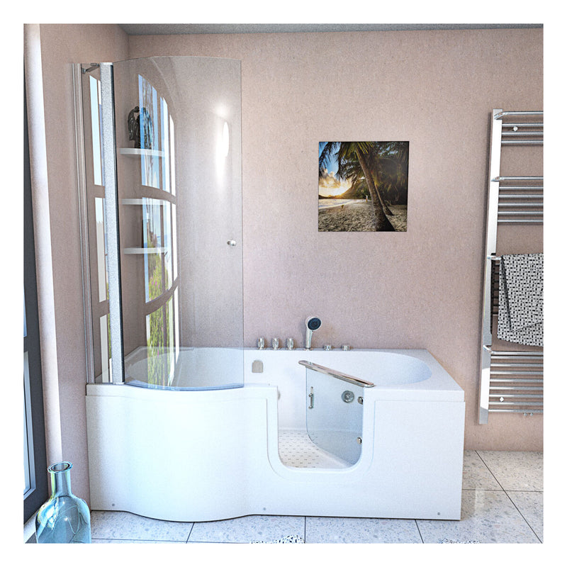 Acqua Vapore Seniorendusche und Wanne mit Whirlpool S12D-TH-WP-R-EC Dusche 85x170cm mit 2K Scheiben Versiegelung