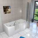 Acqua Vapore Seniorendusche und Wanne mit Whirlpool S12D-WP-L Dusche 170x85cm ohne 2K Scheiben Versiegelung OHNE 2K Scheiben Versiegelung