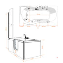 Acqua Vapore Seniorendusche und Wanne mit Whirlpool S12D-WP-R Dusche 85x170cm ohne 2K Scheiben Versiegelung OHNE 2K Scheiben Versiegelung