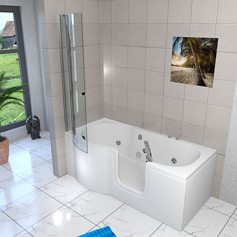 Acqua Vapore Seniorendusche und Wanne mit Whirlpool S12D-WP-R-EC Dusche 85x170cm ohne 2K Scheiben Versiegelung MIT 2K Scheiben Versiegelung