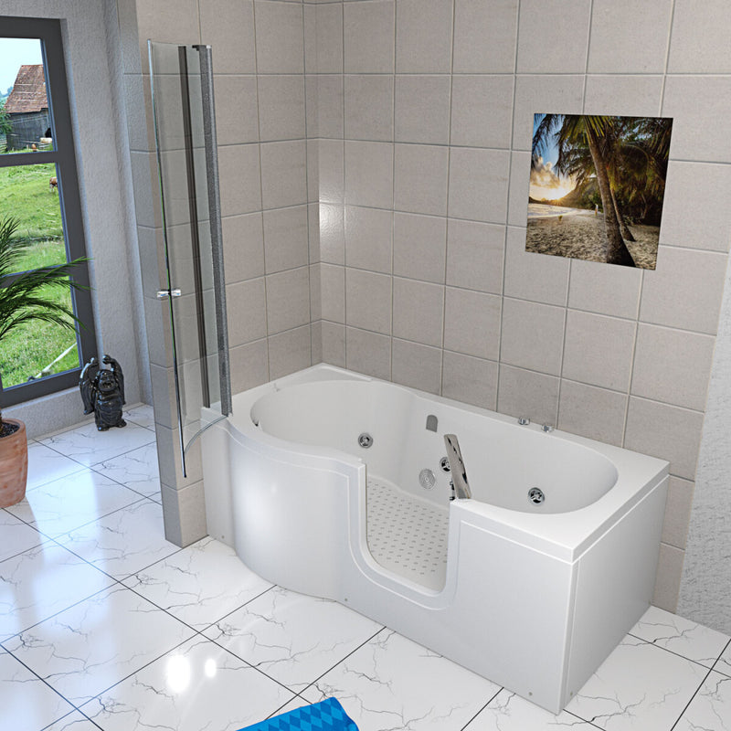Acqua Vapore Seniorendusche und Wanne mit Whirlpool S12D-WP-R-EC Dusche 85x170cm ohne 2K Scheiben Versiegelung MIT 2K Scheiben Versiegelung