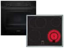 Siemens EQ222EA01Z Set Backofen Deep black inox HB213ABB3 + Glaskeramikkochfeld ET645BNA1E