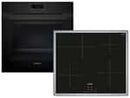 Siemens Set PQ223IA00Z Pyrolyse Backofen Deep black inox HB271ABB3 + Induktionskochfeld autark EH64KBFB5E