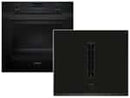 Siemens PQ526EA6BZ Set Pyrolyse Backofen Deep Black Inox HB279GBB3 + Induktionskochfeldabzug ED651BS16E