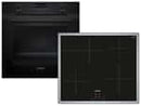 Siemens Set PQ522IA1BZ Pyrolyse-Backofen Deep Black Inox HB279GBB3 + Induktionskochfeld autark EH64KBFB5E
