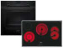 Siemens Set PQ524KA3BZ Pyrolyse-Backofen Deep Black Inox HB279GBB3 + Glaskeramikkochfeld autark ET845HH17