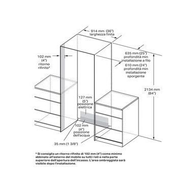 Signature built-in refrigerator SKSFD3614P, 2 doors, 2 drawers, 90 cm, 486 liters