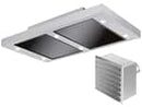 Silverline ALD1241SIWM SET Altena ALD1241S Deckenhaube 120 cm Edelstahl/Schwarzglas + Innenwandmotor