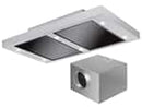 Silverline SET Altena ALD124.1S Deckenhaube 120 cm Edelstahl/Schwarzglas + Zwischenkammermotor