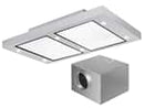 Silverline SET Altena ALD124.1W Deckenhaube 120 cm Edelstahl/Weißglas + Zwischenkammermotor