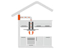 Silverline ALD1041SIWM SET Altena ALD1041S Deckenhaube 100 cm Edelstahl/Schwarzglas + Innenwandmotor