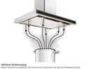 Silverline ALD1041SIWM SET Altena ALD1041S Deckenhaube 100 cm Edelstahl/Schwarzglas + Innenwandmotor