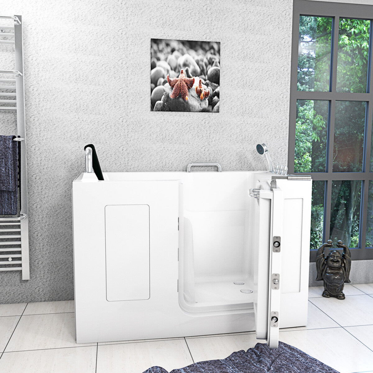 Acqua Vapore Sitzbadewanne Senioren Wanne Sitzwanne mit Tür S07-TH-B-R 140x76cm