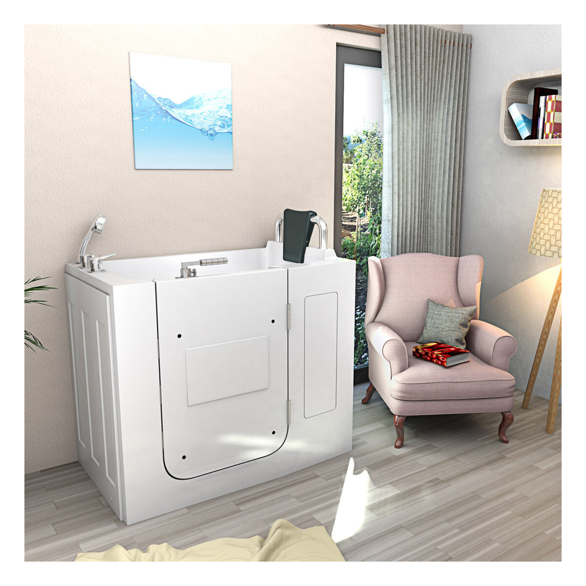 Acqua Vapore Sitz Bathtub for Seniors, Sitz Bath with Door S08-BR 110x68cm