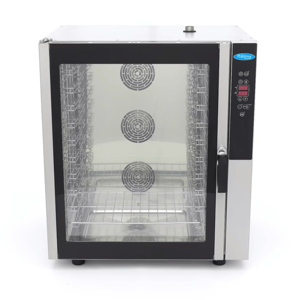 MAXIMA Gastro Combi - Dampfofen - Passt 10 Tabletts (1/1 GN / 60 x 40 cm) - Digital Anzeige - 400 V - Gebraucht