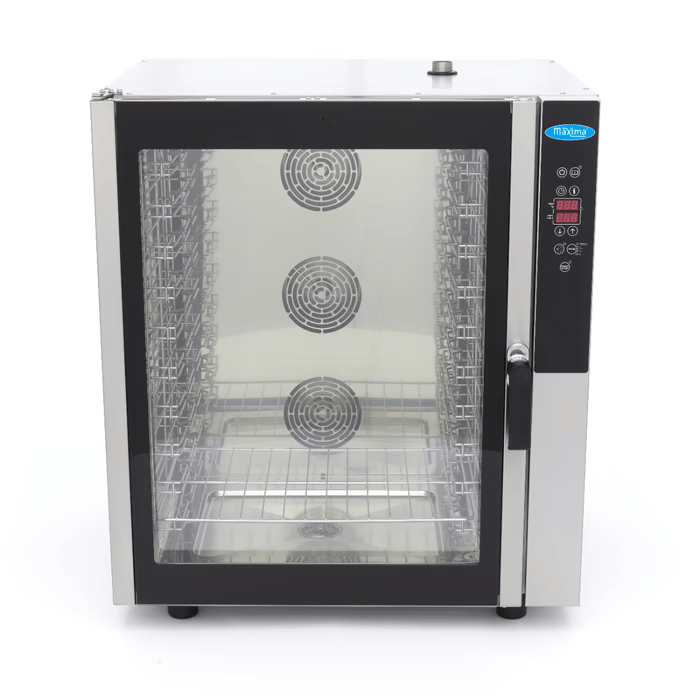 MAXIMA Gastro Combi - Dampfofen - Passt 10 Tabletts (1/1 GN / 60 x 40 cm) - Digital Anzeige - 400 V - Gebraucht