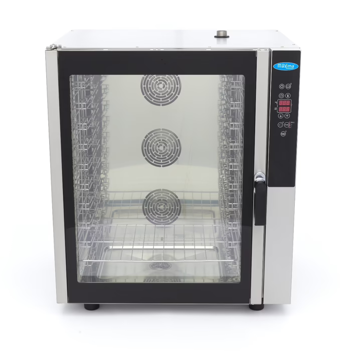MAXIMA Gastro Combi - Dampfofen - Passt 10 Tabletts (1/1 GN / 60 x 40 cm) - Digital Anzeige - 400 V