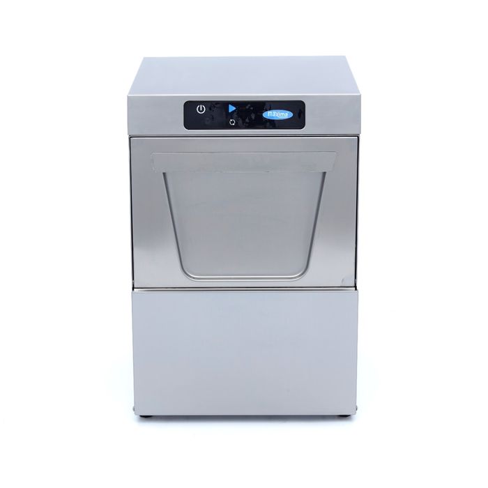 MAXIMA Gastro Gläserspülermaschine - 35 x 35 cm - mit Abfluss-, Spülenhilfe- und Seifenpumpen - Digital Anzeige - 230 V