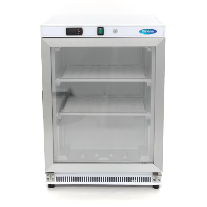 MAXIMA Gastro Gefrierschrank - 200 l - Weiß - mit Glastür