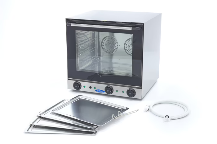 MAXIMA Gastro Konvektionsofen - Grill und Dampf - Passt zu 4 Tabletts - Eingebauter Timer