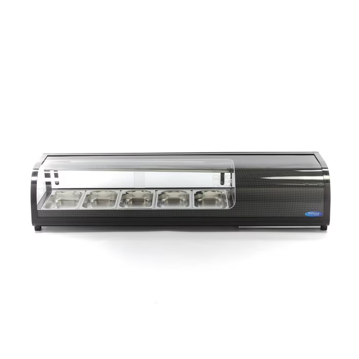 MAXIMA Gastro Sushi-Kühlaufsatzvitrine - 52 l - inkl. 5 x 1/3 GN - Tischplatte