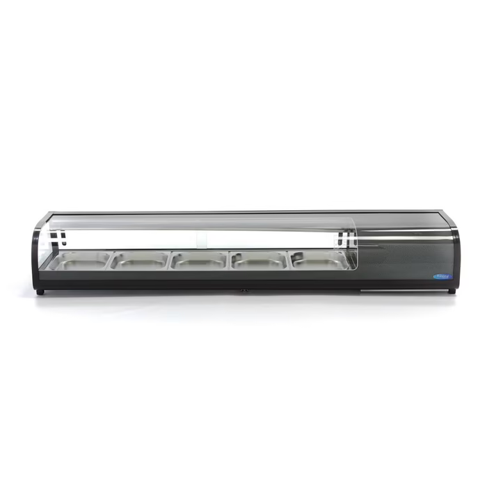 MAXIMA Gastro Sushi-Kühlaufsatzvitrine -132 l - inkl. 5 x 1/2 GN - Tischplatte - Gebraucht