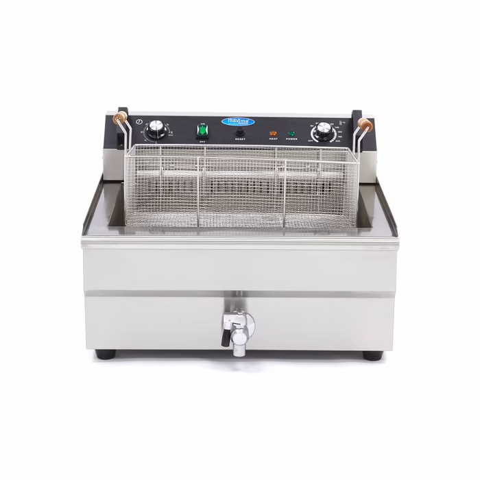 MAXIMA Gastro Fritteuse - 30 l - 1 Korb - mit Ablasshahn
