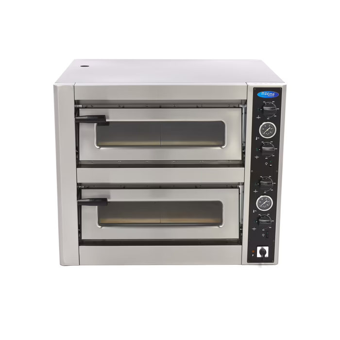 MAXIMA Gastro Pizzaofen - Passt 4 x Ø 30 cm Pizzas - Doppeldeck