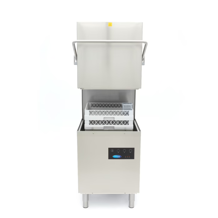 MAXIMA Haubenspülmaschine - 50x50cm - mit Abfluss-, Spül- und Seifenpumpen - 400V