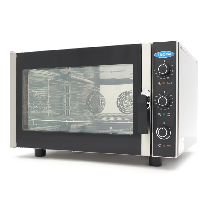 MAXIMA Gastro Combi - Dampfofen - Passt 4 Tabletts (1/1 GN / 60 x 40 cm) - Analog - 400VGastro Combi - Dampfofen - Passt 4 Tabletts (1/1 GN / 60 x 40 cm) - Analog - 400V