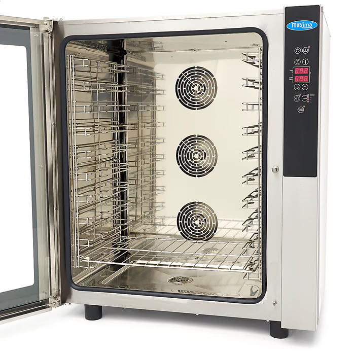 MAXIMA Gastro Combi - Dampfofen - Passt 10 Tabletts (1/1 GN / 60 x 40 cm) - Digital Anzeige - 400 V