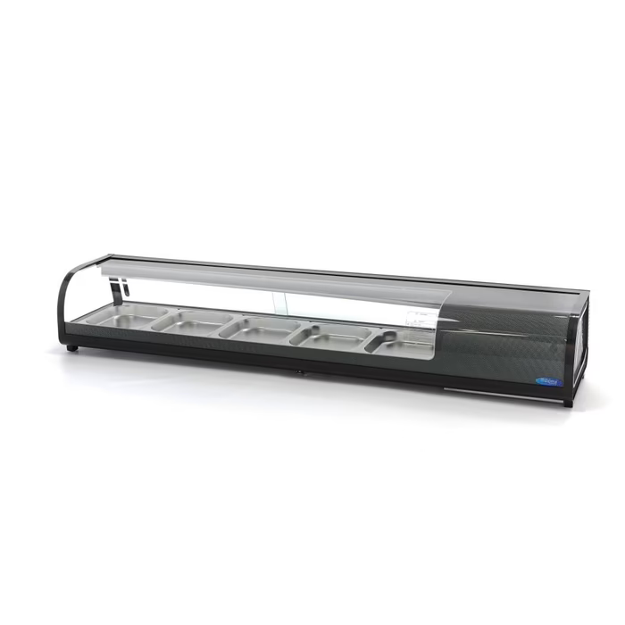 MAXIMA Gastro Sushi-Kühlaufsatzvitrine -132 l - inkl. 5 x 1/2 GN - Tischplatte - Gebraucht