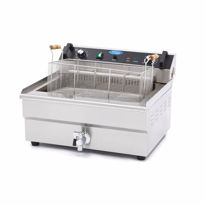 MAXIMA Gastro Fritteuse - 30 l - 1 Korb - mit Ablasshahn