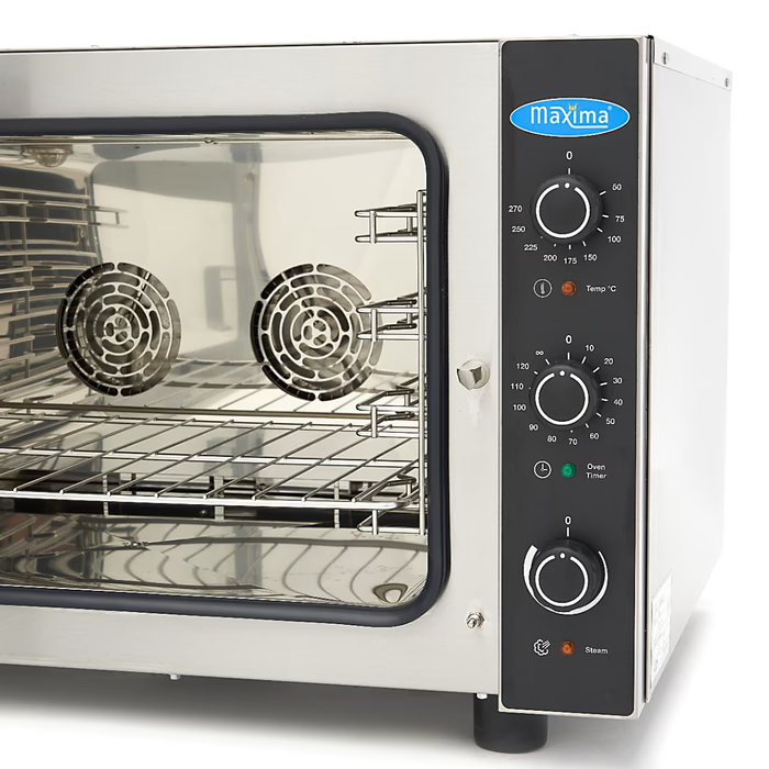 MAXIMA Gastro Combi - Dampfofen - Passt 4 Tabletts (1/1 GN / 60 x 40 cm) - Analog - 400VGastro Combi - Dampfofen - Passt 4 Tabletts (1/1 GN / 60 x 40 cm) - Analog - 400V
