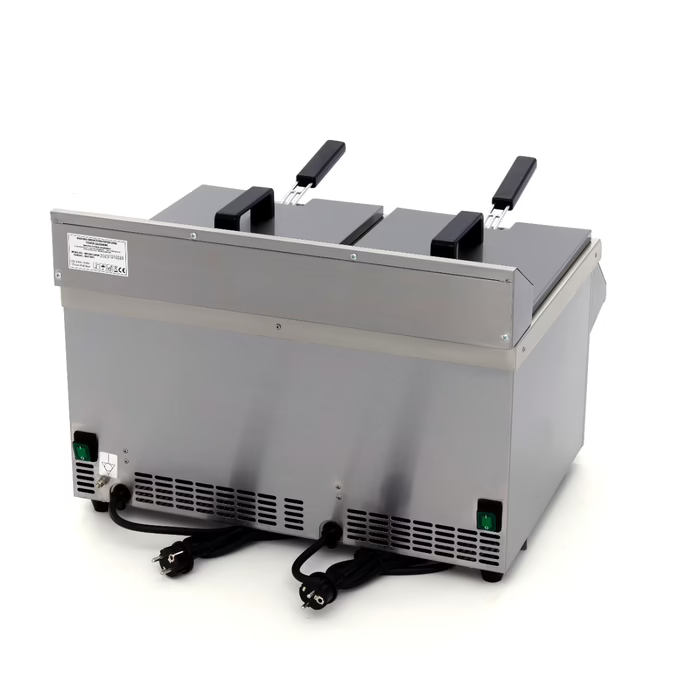 MAXIMA Gastro Fritteuse - 2 x 8 l - 2 Körbe - mit Ablasshahn - Induktion