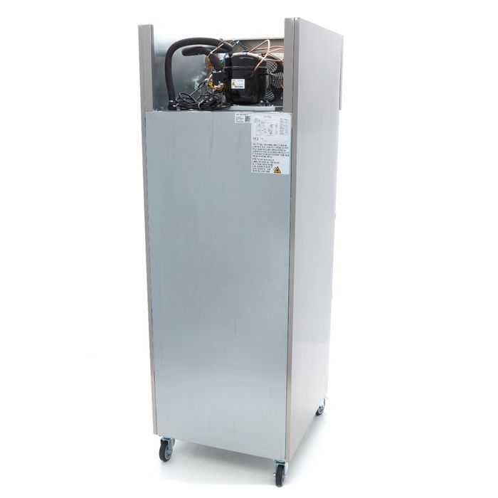 MAXIMA Gastro Gefrierschrank - 600 l - 3 Einstellbare Regale (2/1 GN) - Rostfreier Stahl - mit Glastür