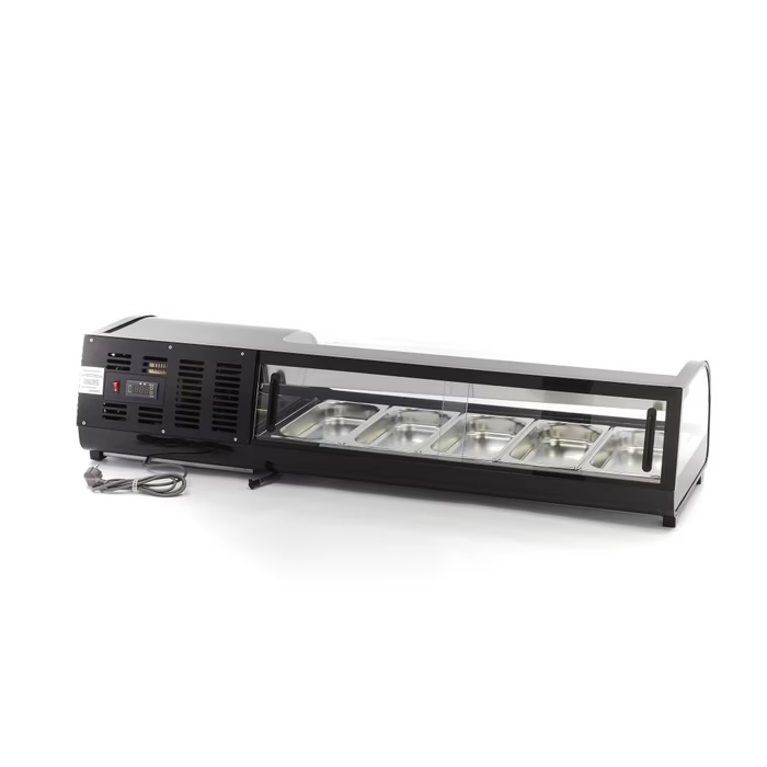 MAXIMA Gastro Sushi-Kühlaufsatzvitrine - 52 l - inkl. 5 x 1/3 GN - Tischplatte