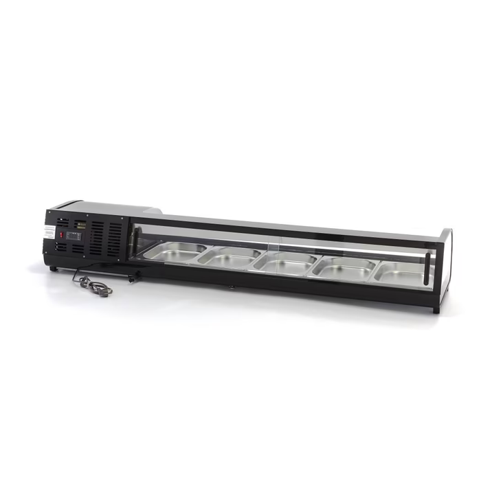 MAXIMA Gastro Sushi-Kühlaufsatzvitrine -132 l - inkl. 5 x 1/2 GN - Tischplatte - Gebraucht