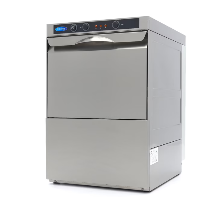 MAXIMA Gastro Gläserspülermaschine - 35 x 35 cm - mit Abfluss, Spülenhilfe und Seifenpumpe