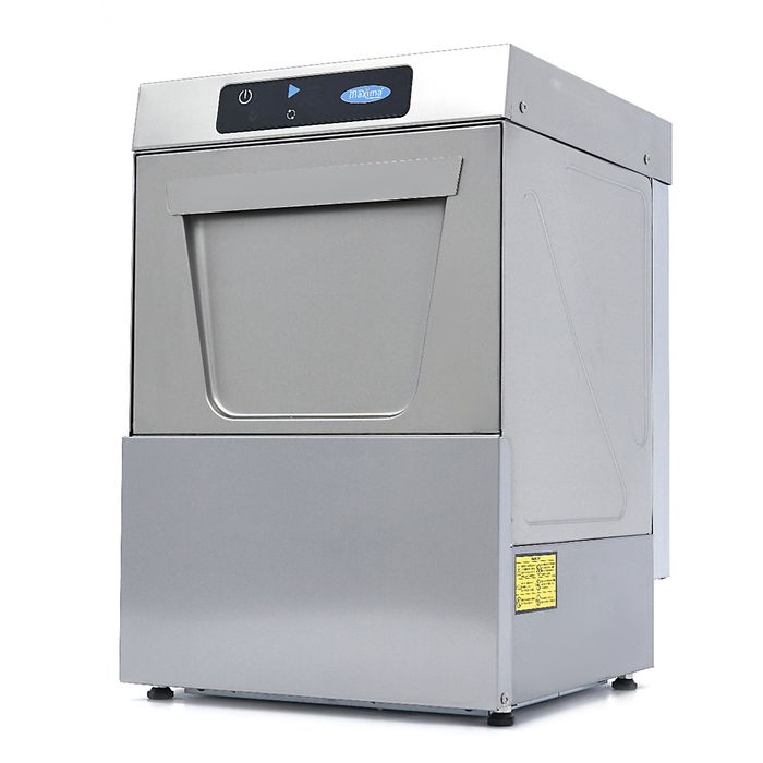 MAXIMA Gastro Gläserspülermaschine - 35 x 35 cm - mit Abfluss-, Spülenhilfe- und Seifenpumpen - Digital Anzeige - 230 V