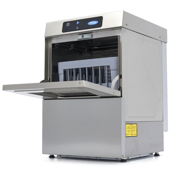 MAXIMA Gastro Gläserspülermaschine - 35 x 35 cm - mit Abfluss-, Spülenhilfe- und Seifenpumpen - Digital Anzeige - 230 V