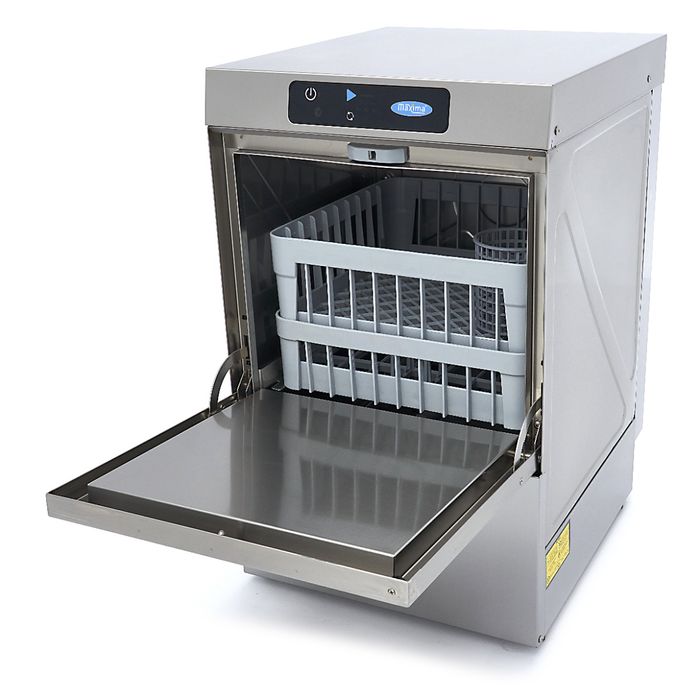 MAXIMA Gastro Geschirrspüler-Unterbau - 40 x 40 cm - mit Abfluss-, Spülenhilfe- und Seifenpumpen - Digital Anzeige - 230 V
